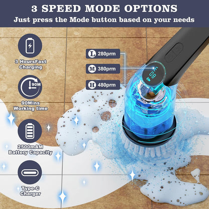 Electric Cordless Spin Scrubber